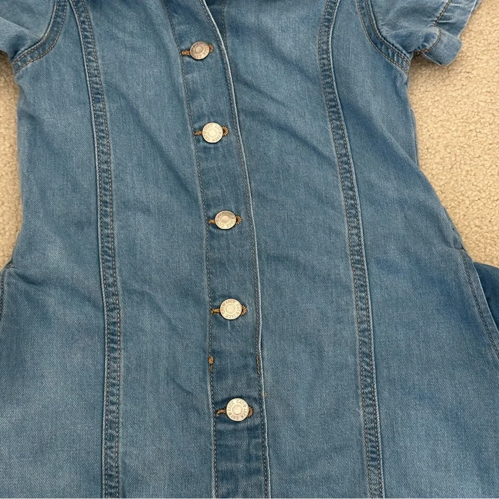 Denim, Snap, Front, Short Sleeve Dress Size S (6-7)  Excellent Condition